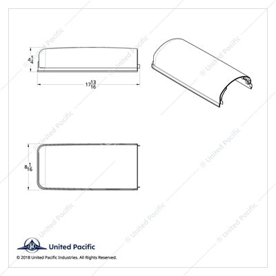 Chrome Cascadia Mirror Cover - Passenger  -  42356