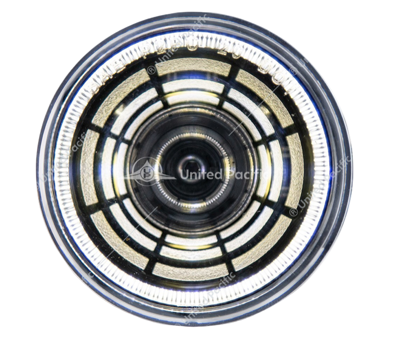 2" round Abyss clearance/marker light with 4 white LEDs, clear infinity-effect lens, sealed housing, DOT/SAE approved.