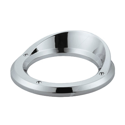 Chrome 4-inch light bezel with visor for grommet mounted truck lights