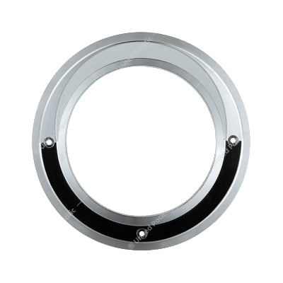 Chrome 4-inch light bezel with visor for grommet mounted truck lights