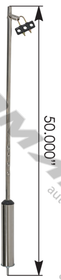 50-inch chrome pogo stick for semi-trucks with polished finish – keeps air and electrical lines organized