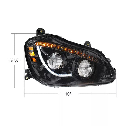 High Power 45 LED Blackout Headlight with Sequential Turn Signal for 2013-2021 Kenworth T680 Driver Side - 35891