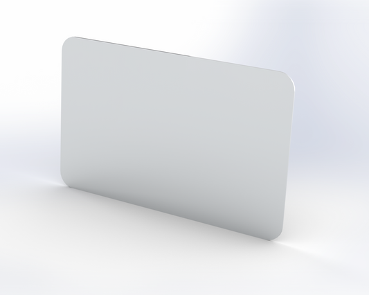 5x8 inch stainless steel tape-mount permit panel for IFTA, OOIDA, or other inspection stickers, 1 piece, made in USA.