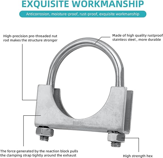 6" Stainless U-Bolt Exhaust Clamp  -  21291