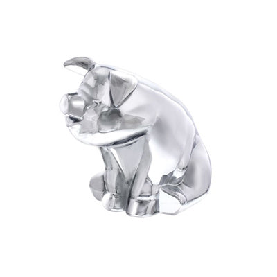 Chrome Die-Cast Sitting Pig Ornament  -  72046