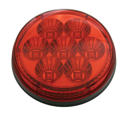 4-inch round red LED stop turn and tail light with reflector lens and waterproof polycarbonate housing