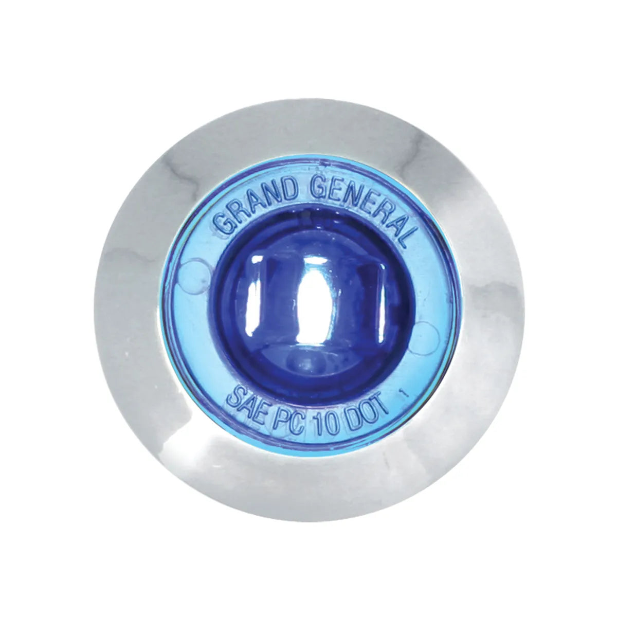 1 Inch Mini Blue/Blue 1 LED Light with Chrome Plastic Bezel - 87065