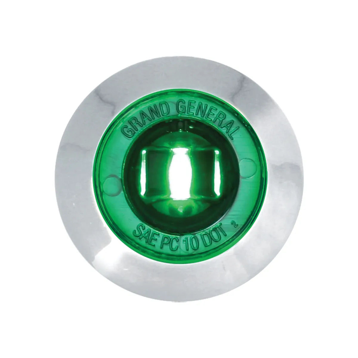 1 Inch Mini Green 1 LED Light with Chrome Plastic Bezel  -  87066