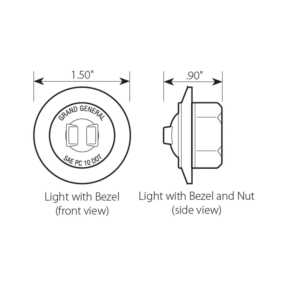 1 Inch Mini Blue/Blue 1 LED Light with Chrome Plastic Bezel - 87065