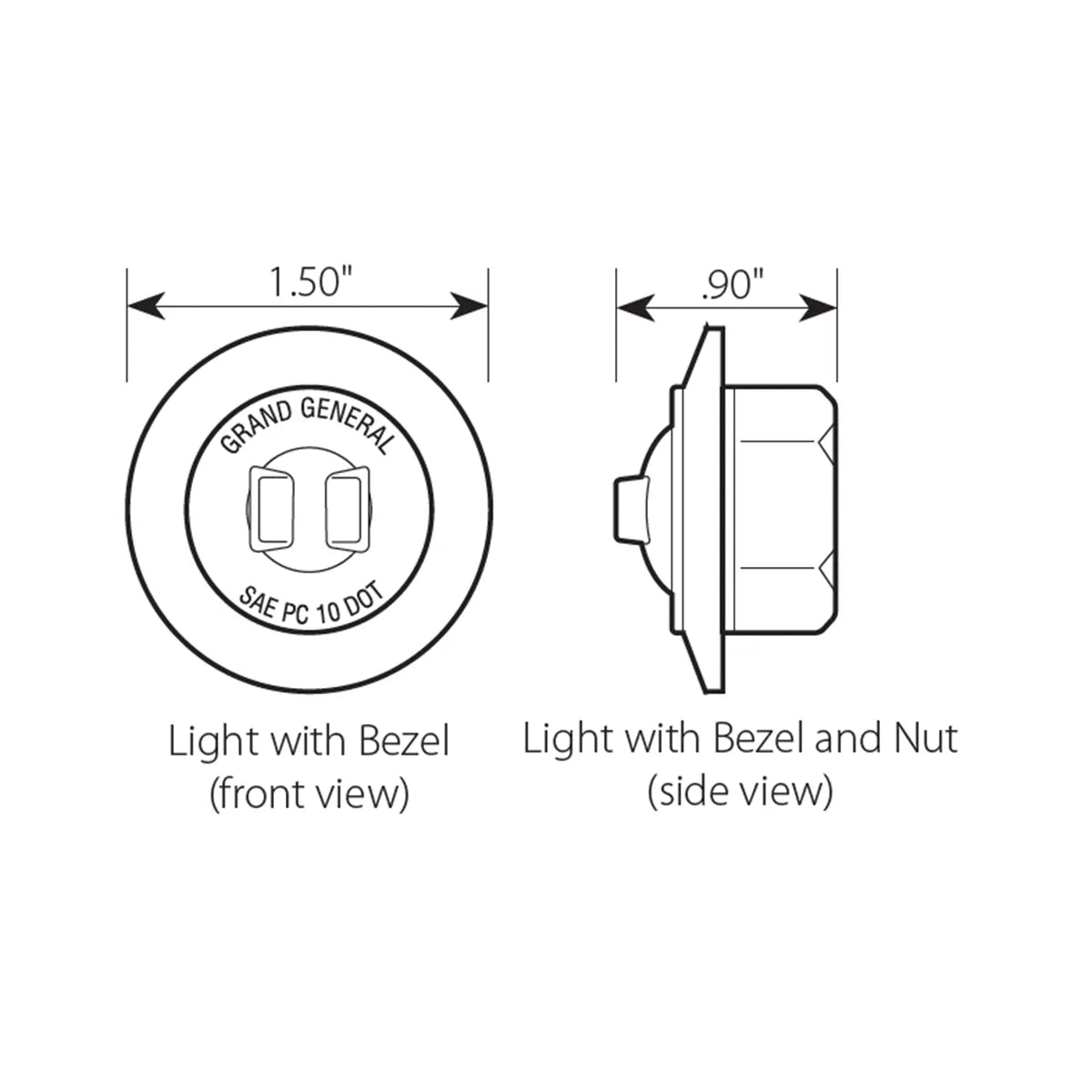1 Inch Mini Green 1 LED Light with Chrome Plastic Bezel  -  87066
