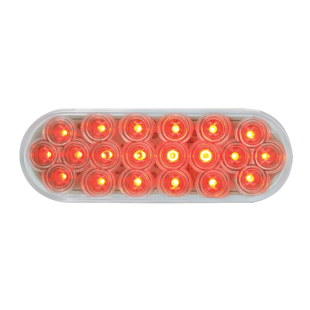 6 Inch Oval Fleet Red/Clear 20 LED Sealed Light  -  87729