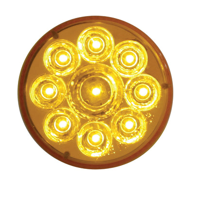 2.5-inch round amber LED clearance/marker light with 9 diodes, amber lens, and waterproof polycarbonate housing
