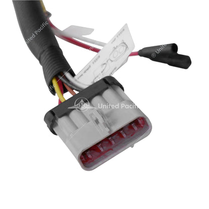 Black 86 LED Headlight for 2018-2025 International LT Truck showing bright white DRL, amber turn signals, and sleek modern design for improved visibility.