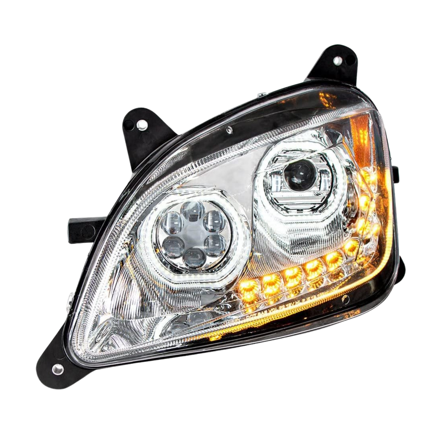 Chrome 10 LED Headlight for Peterbilt 587 (2010-2016) & 579 (2012-2021) Driver Side - 35745