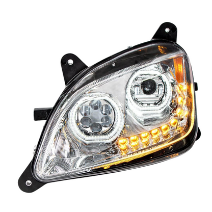 Chrome 10 LED Headlight for Peterbilt 587 (2010-2016) & 579 (2012-2021) Driver Side - 35745
