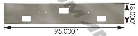 Peterbilt 379 chrome bumper 18 inch with boxed ends and fog light cutouts