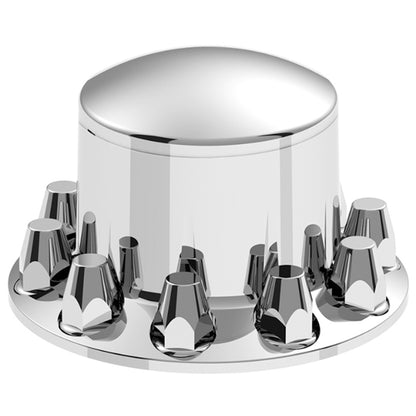 Chrome Dome Rear Axle Cover w/ 33mm Standard Style Push-On Nut Covers - 10316