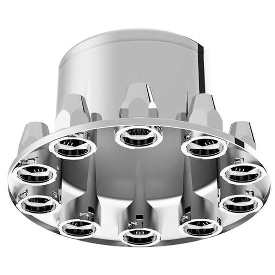 Chrome Dome Rear Axle Cover w/ 33mm Standard Style Push-On Nut Covers - 10316
