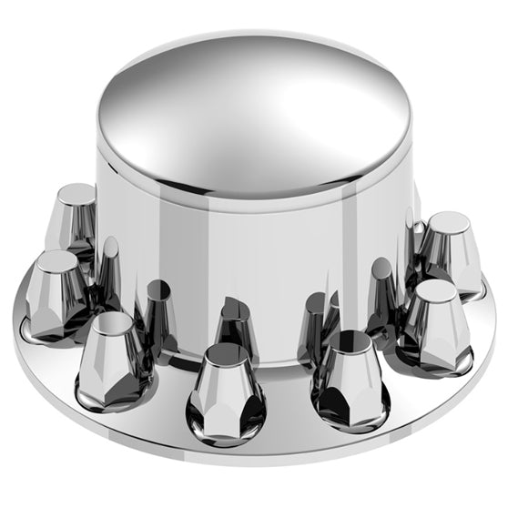 Chrome Dome Rear Axle Cover w/ 33mm Standard Style Push-On Nut Covers - 10316