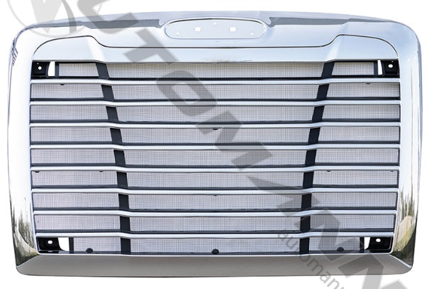 Chrome ABS Freightliner grille with black inserts and screen for Century C112/C120 2005 and newer