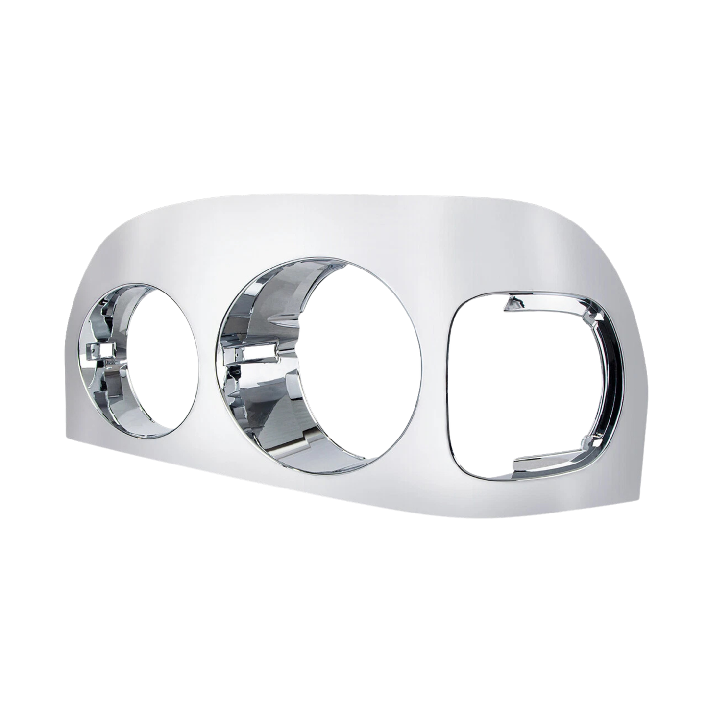 Chrome driver-side headlight bezel for 1996–2004 Freightliner Century with OEM-style mounting posts.