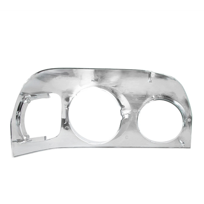 Chrome driver-side headlight bezel for 1996–2004 Freightliner Century with OEM-style mounting posts.