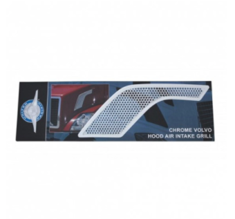 Chrome hood air intake grille for driver side, fits 2003–2017 Volvo VN and VNL trucks