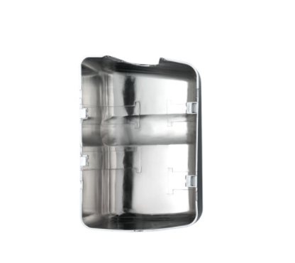 Chrome plastic bottom mirror post cover for passenger side, fits 2000–2010 International 9200I, 9400I, 9900I