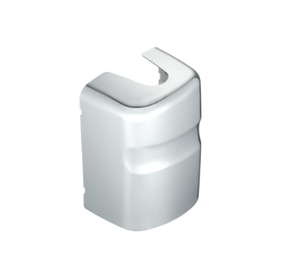 Chrome plastic bottom mirror post cover for passenger side, fits 2000–2010 International 9200I, 9400I, 9900I