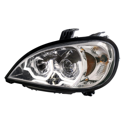 Chrome Projection Headlight with LED Position Light For 2001-2020 Freightliner Columbia Driver  -  31256