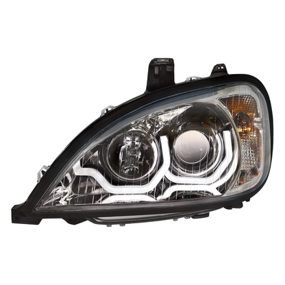 Chrome Projection Headlight with LED Position Light For 2001-2020 Freightliner Columbia Driver  -  31256