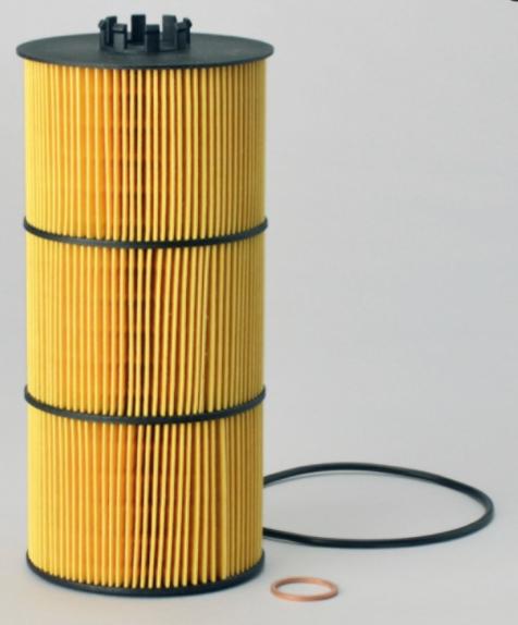 Donaldson P551005 cartridge lube filter, 4.76in OD, 2.09in ID, 10.35in length, designed for Detroit Diesel DD15 engines.