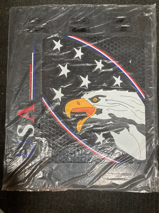 Black 24x30 Eagle Star mud flap for semi-trucks and heavy-duty trucks