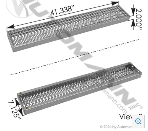 Aluminum fuel step 1050mm with blind nut mount for Peterbilt DPF-DEF box models 384–579