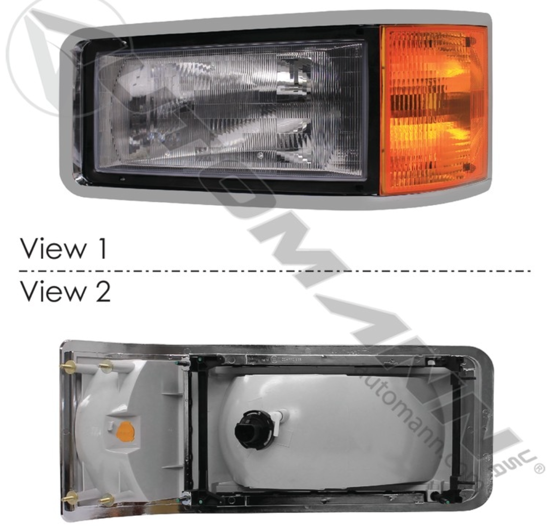 Mack 564.62024 driver side headlight assembly for CL713, CH600, CL600, CL700 trucks, OEM-quality replacement, easy installation.