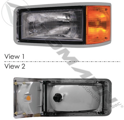 Mack 564.62024 driver side headlight assembly for CL713, CH600, CL600, CL700 trucks, OEM-quality replacement, easy installation.