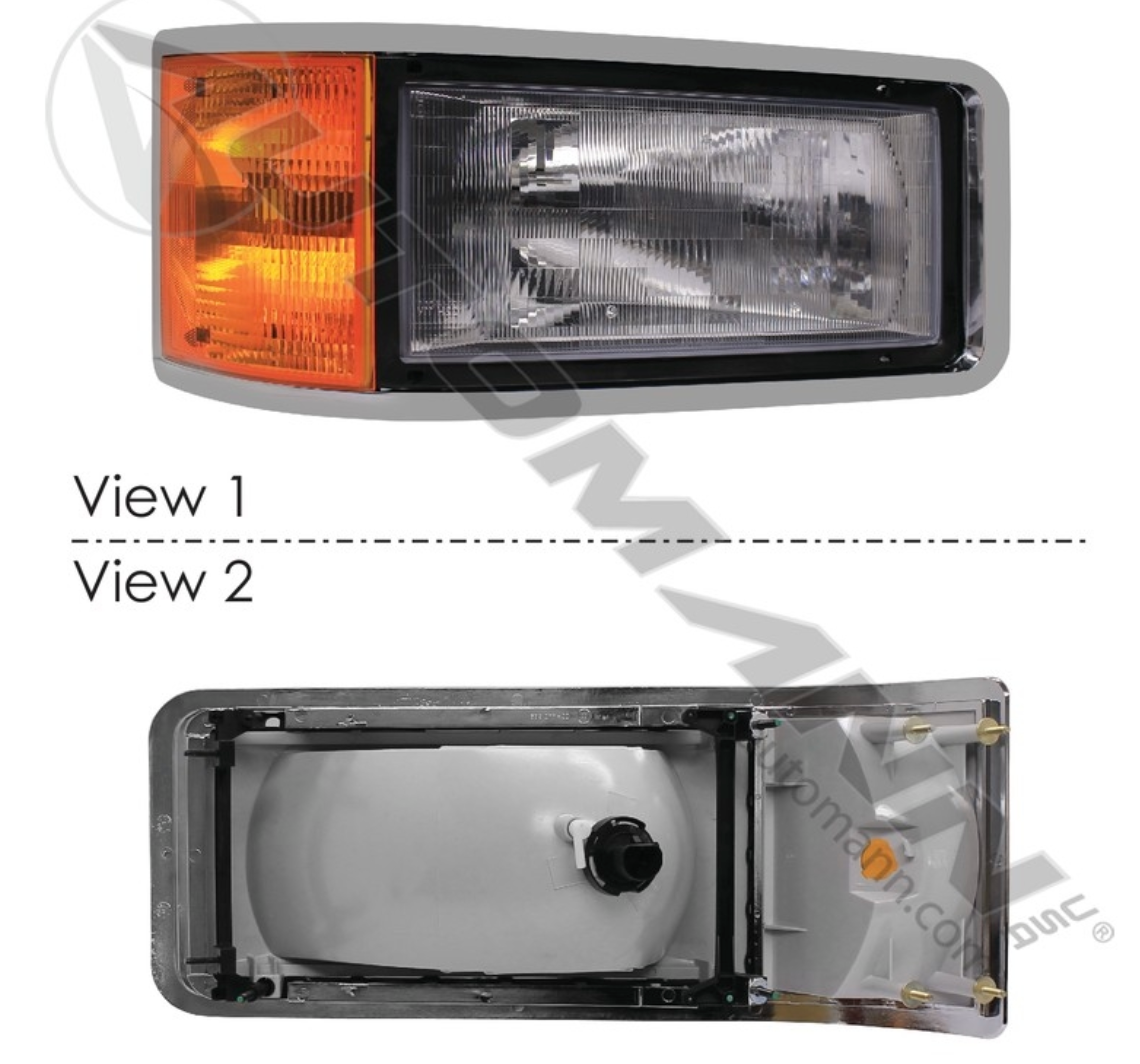 Mack 564.62025 passenger side headlight assembly for CL713, CH600, CL600, CL700 trucks, OEM-quality replacement, easy installation.