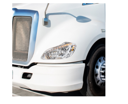 High power 45 LED chrome headlight with sequential turn signal, fits passenger side of 2013–2021 Kenworth T680