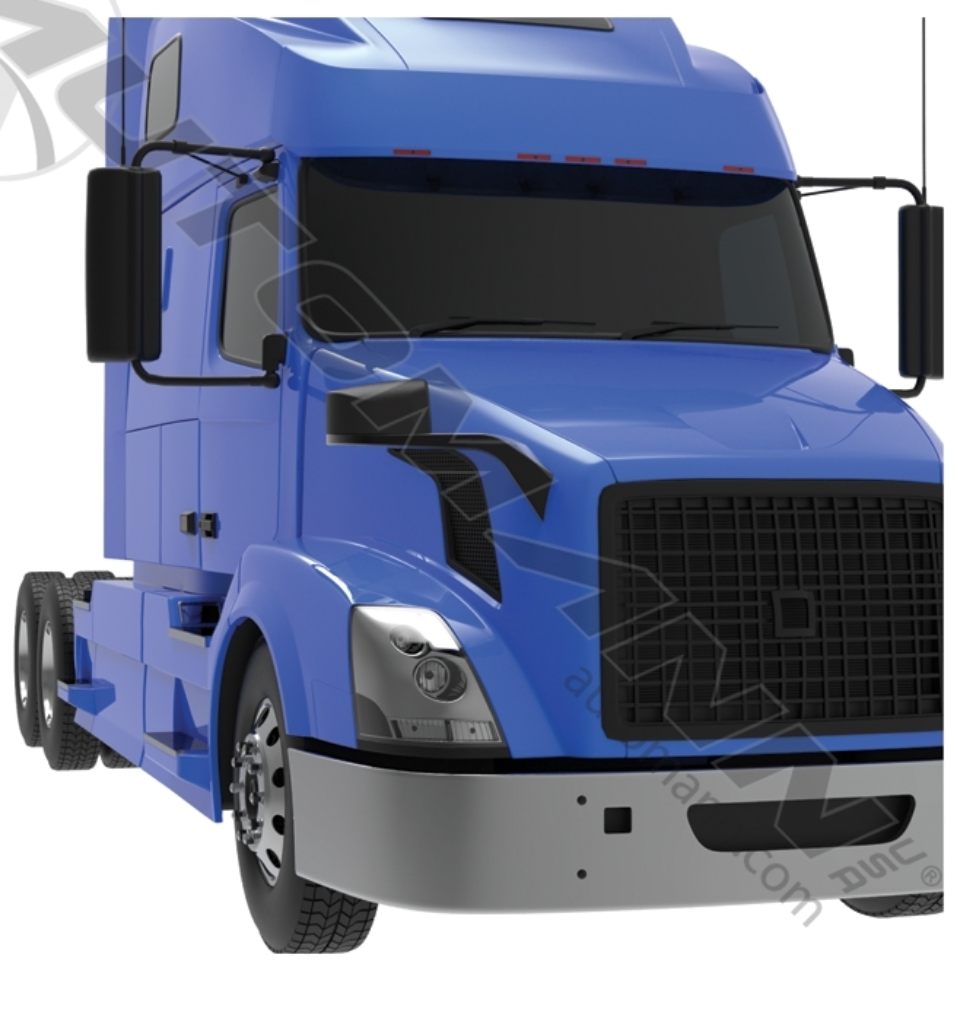 Black right-hand hood mount mirror for Volvo trucks – 563.96006