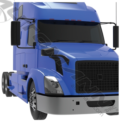 Black right-hand hood mount mirror for Volvo trucks – 563.96006