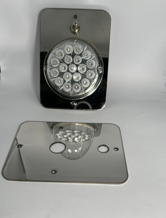 14 Gauge Mirror Finish 304 Stainless Steel Watermelon Light Interior Plate White Mounting Holes  -  RZ-G4''X5.5''