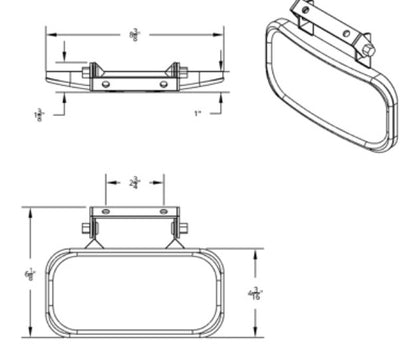 Rectangular Stainless Over Door Convex Mirror With Mounting Bracket - 43001