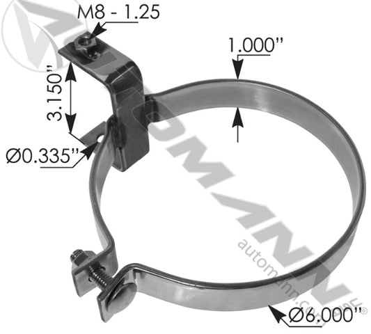 Left Stainless Stack Mounting Bracket Top Kenworth - 562.U5963LSS