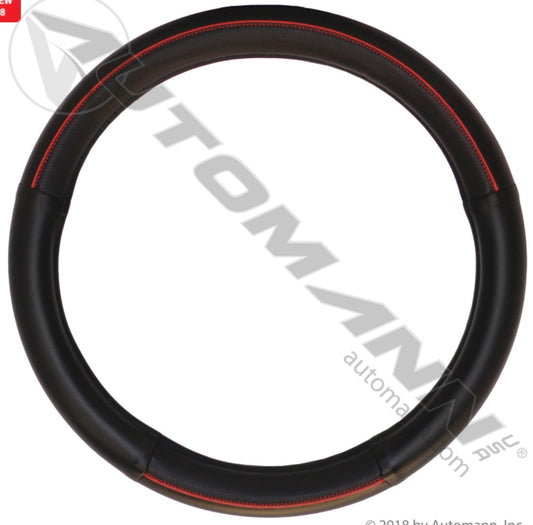 Steering Wheel Cover Black with Red Stripe - 562.99009SWC-R
