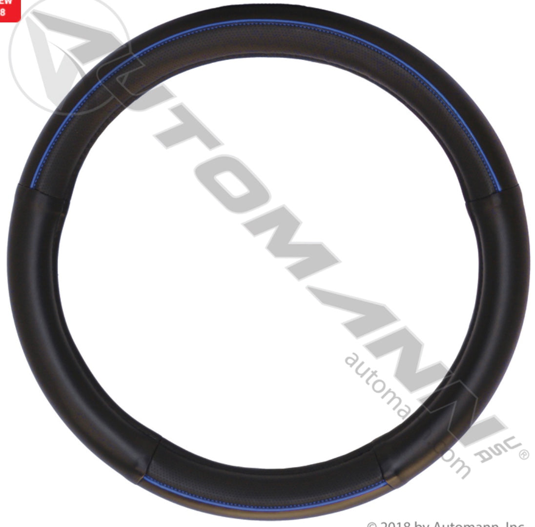 Steering Wheel Cover Black with Blue Stripe - 562.99009SWC-B