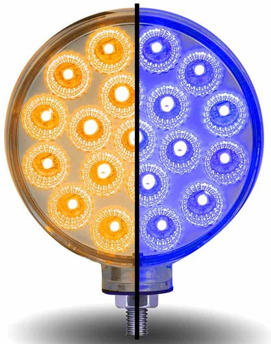 Amber/Red Turn & Marker to Blue Auxiliary Double Face Round Reflector LED Light – TLED-DFXB