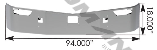 Chrome Bumper for Peterbilt 579NG 18" - 564.VHZA-5010-17-V4