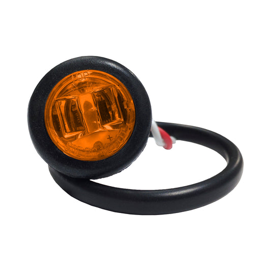 3/4” Round Single Diode Amber LED Side Marker Light w/Grommet & Bullet Connector -MTLEDO700A-BLT