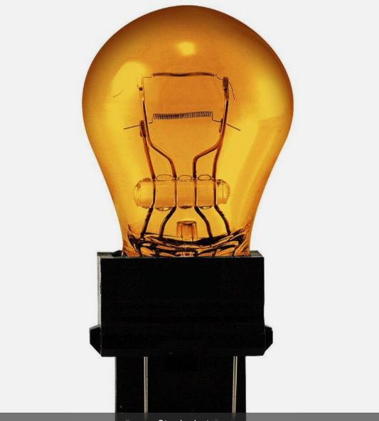 Amber 3157NA miniature bulb for truck turn signals and brake lights