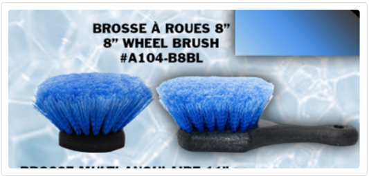 8 Inch  Handle Tire Interiors Wheel Brush  -  A104-B8BL
